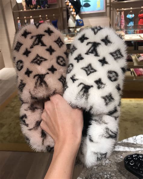 louis vuitton house slippers pink|louis vuitton monogram fur slippers.